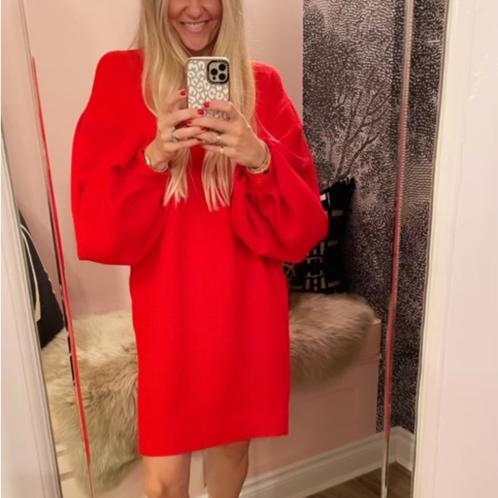 Essentiel Antwerp Ablurred Dress with Balloon Sleeves
